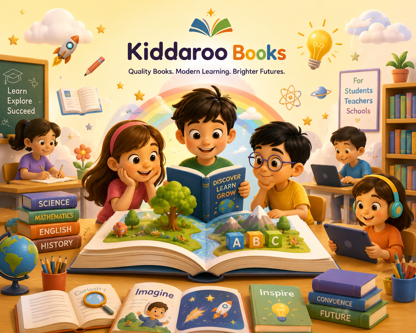 Children reading Kiddaroo books